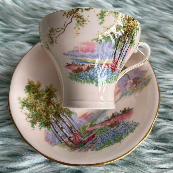 Ainsley Pink Bone China Tea Cup and Saucer - Picture 2 of 9